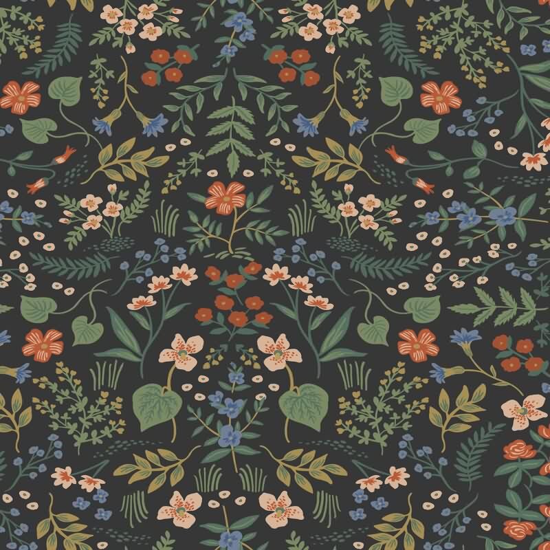 Vliestapete Schwarz, Anthrazit florales Eijffinger Rifle Paper Co. (KG-177369)