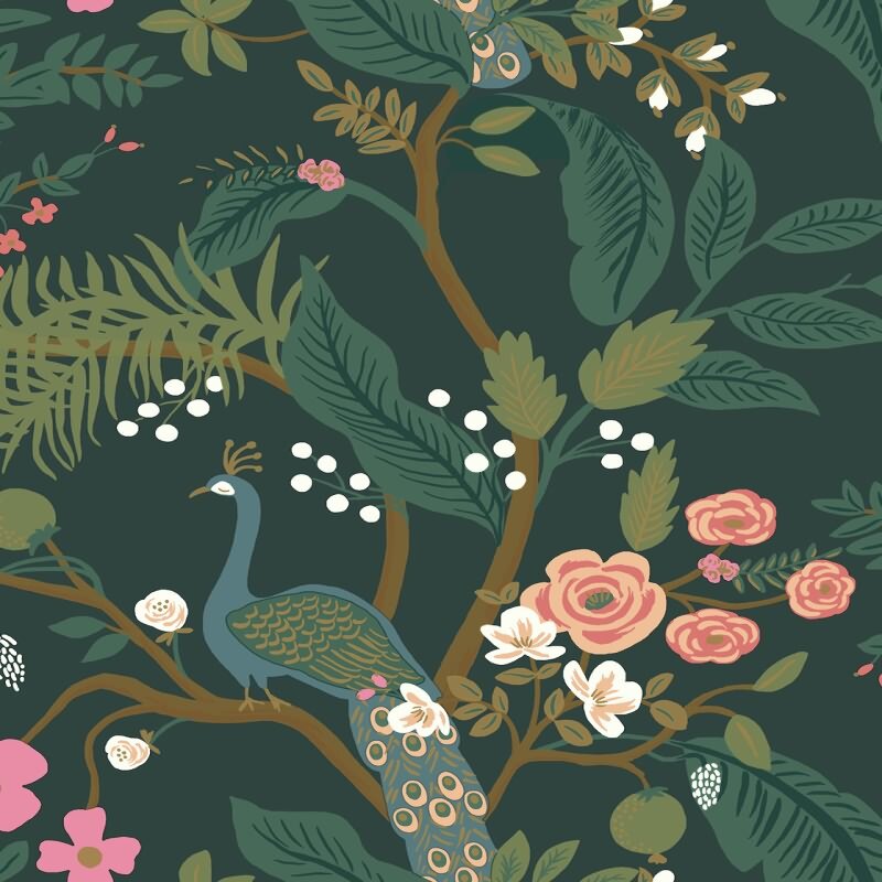 Vliestapete Grün blühende Eijffinger Rifle Paper Co. (KG-177370)