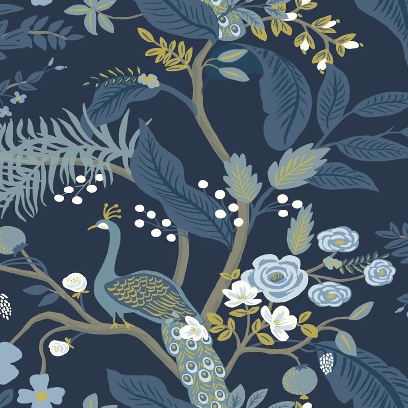 Vliestapete Blau floral Eijffinger Rifle Paper Co. (KG-177374)