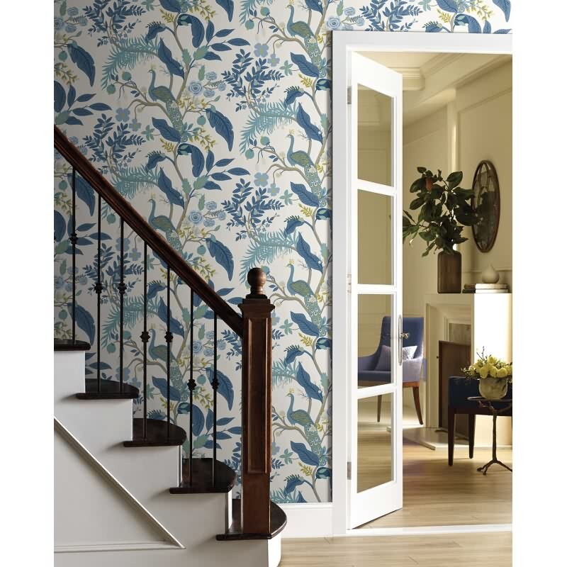 Vliestapete Blau blühende Eijffinger Rifle Paper Co. (KG-177375)