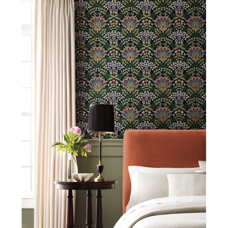 Vliestapete Schwarz, Anthrazit floral Eijffinger Rifle Paper Co. (KG-177383)