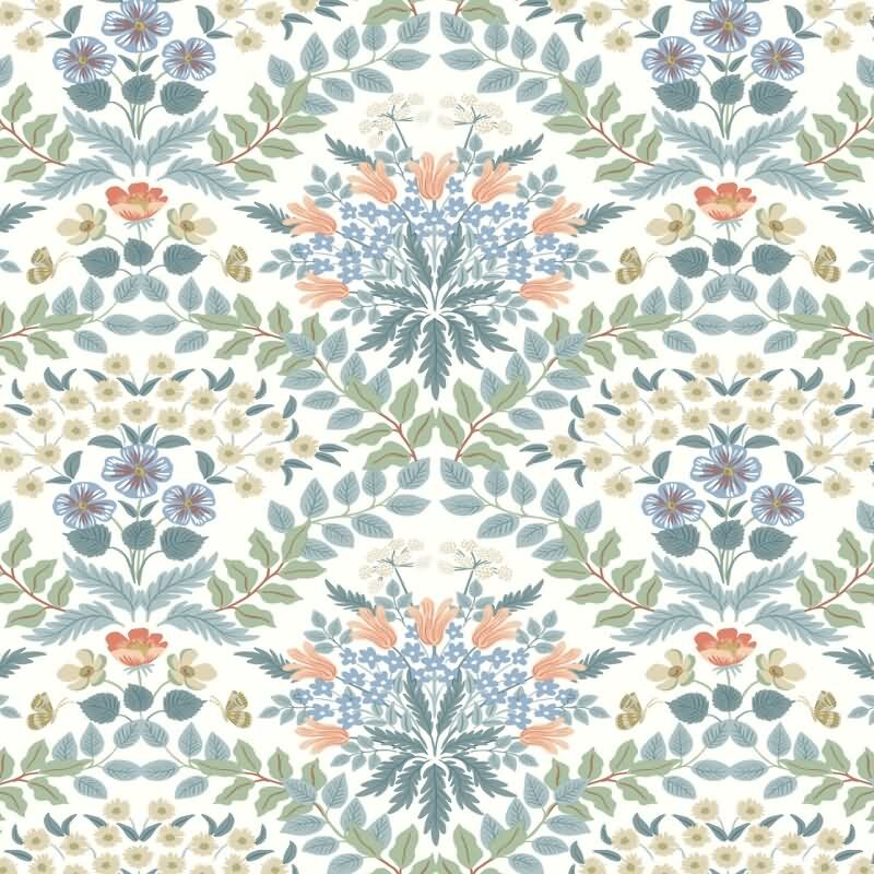 Vliestapete Blau blumige Eijffinger Rifle Paper Co. (KG-177384)