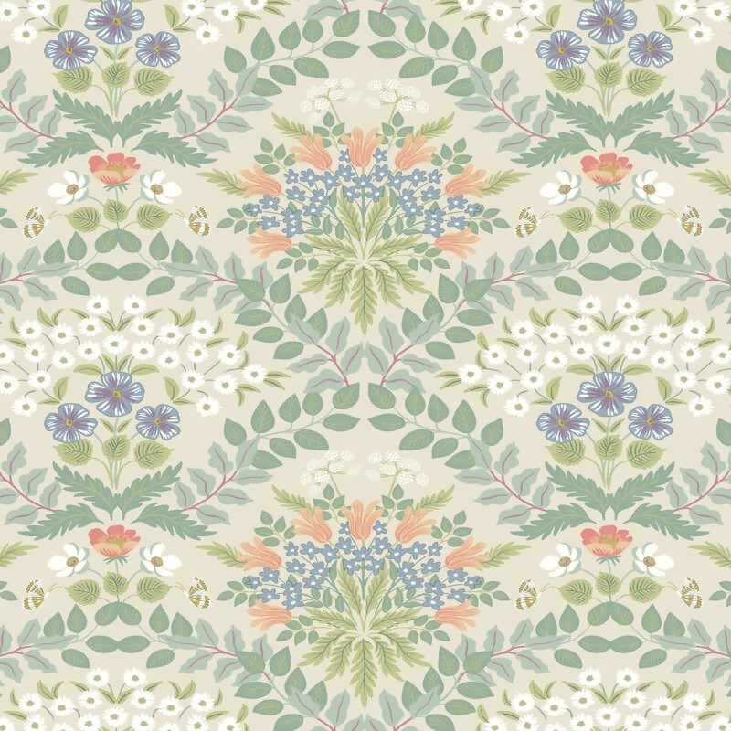 Vliestapete Grün florales Eijffinger Rifle Paper Co. (KG-177386)