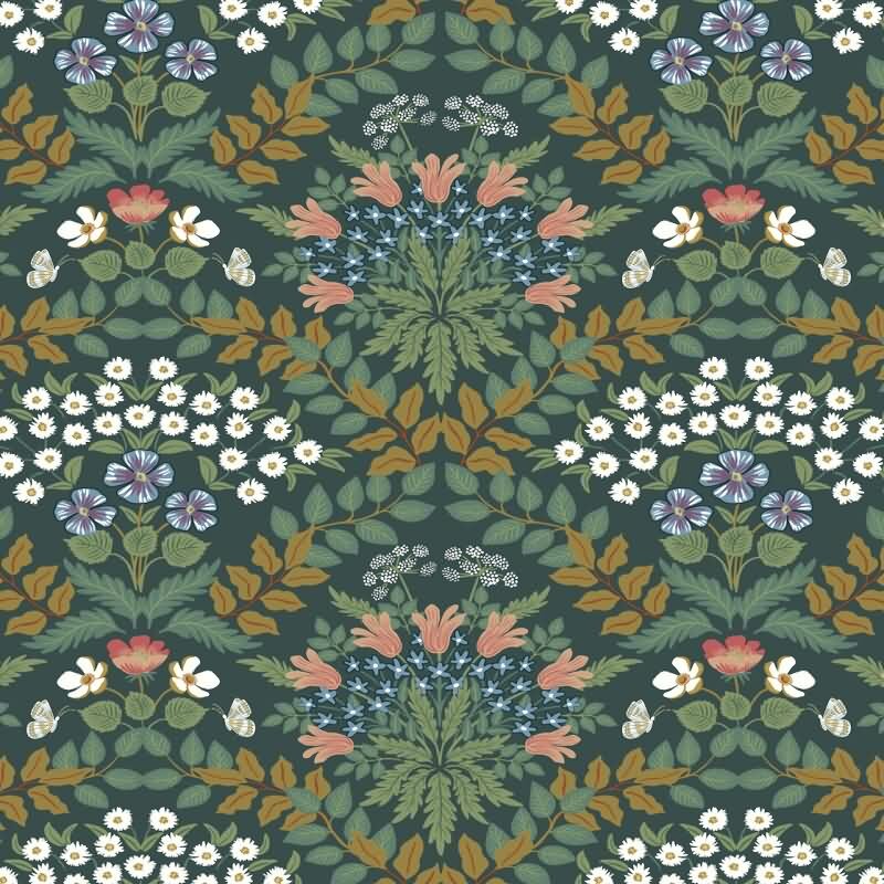 Vliestapete Blau floral Eijffinger Rifle Paper Co. (KG-177387)