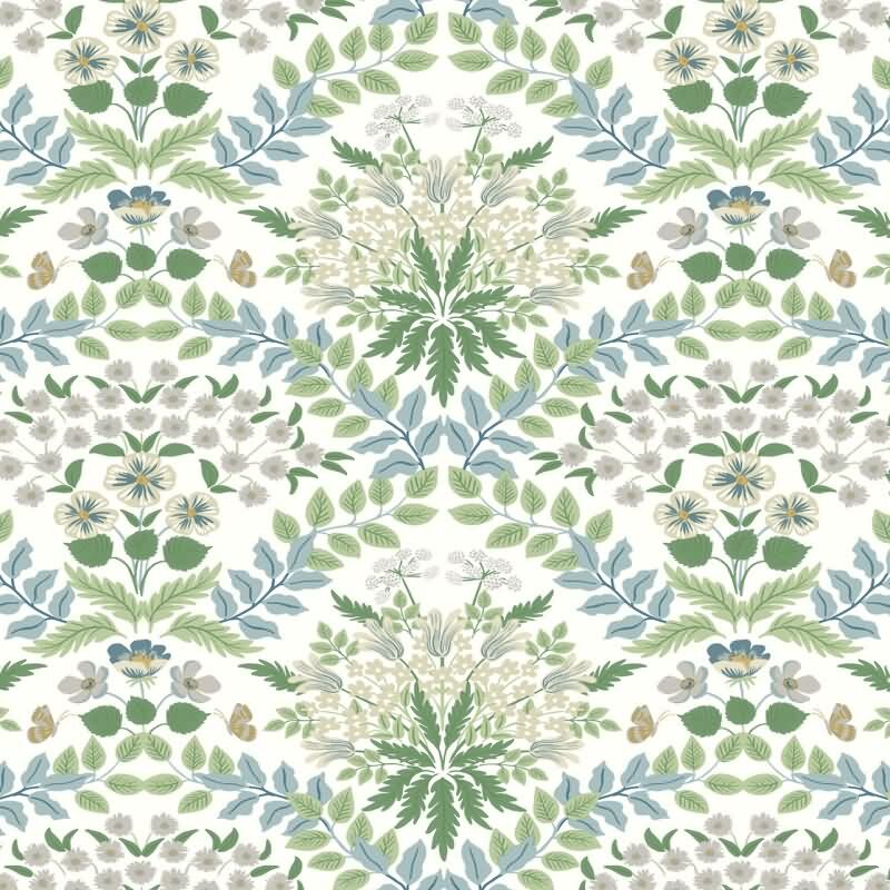 Vliestapete Grün blütenreiche Eijffinger Rifle Paper Co. (KG-177388)