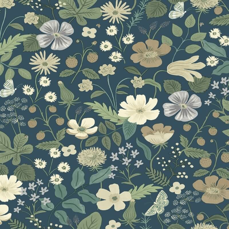 Papiertapete Blau blumige Eijffinger Rifle Paper Co. (KG-177399)