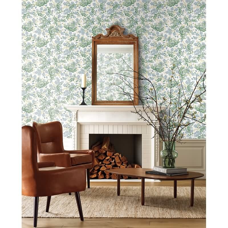 Vliestapete Blau floral Eijffinger Rifle Paper Co. (KG-177400)