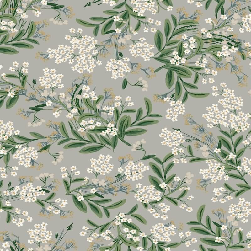 Vliestapete Grau, Silber blütenreiche Eijffinger Rifle Paper Co. (KG-177401)