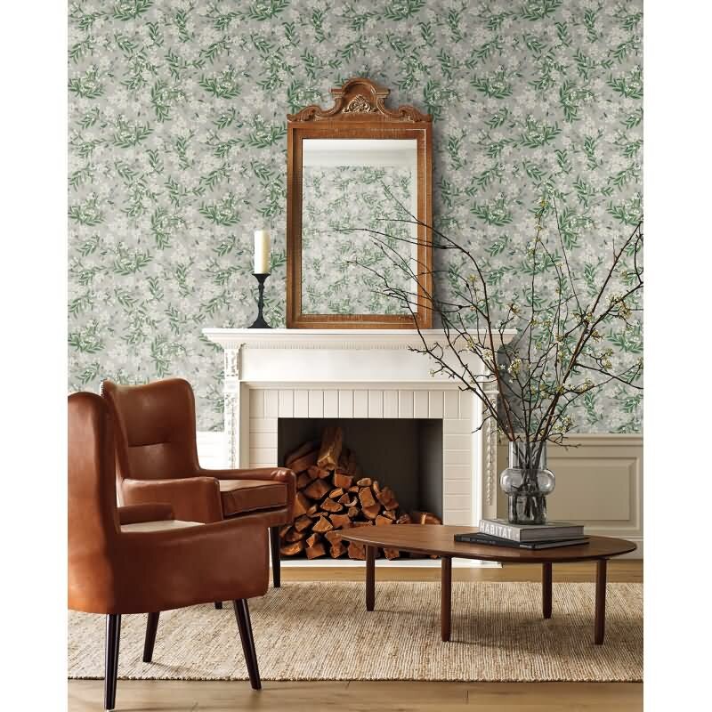 Vliestapete Grau, Silber blütenreiche Eijffinger Rifle Paper Co. (KG-177401)