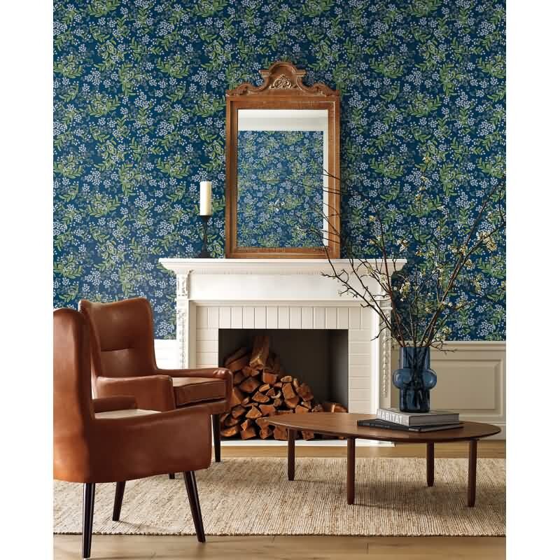 Vliestapete Blau blühende Eijffinger Rifle Paper Co. (KG-177403)