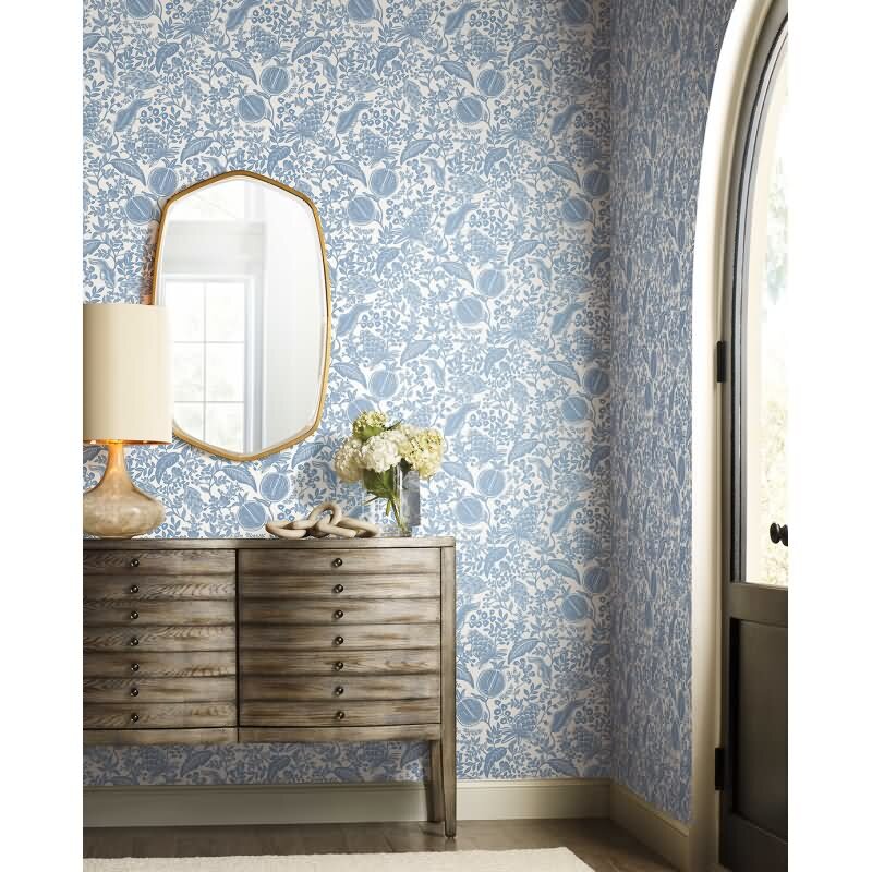 Vliestapete Blau florales Eijffinger Rifle Paper Co. (KG-177406)