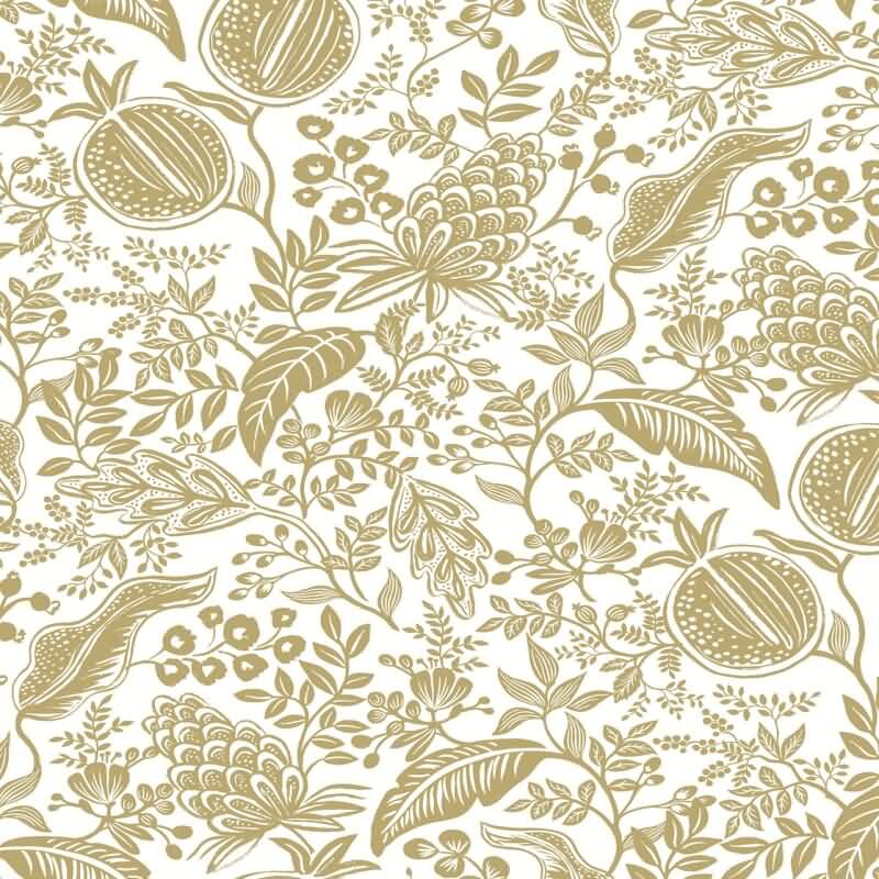 Vliestapete Gold, Kupfer blühende Eijffinger Rifle Paper Co. (KG-177407)