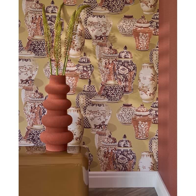 Vliestapete Gold, Kupfer botanische Eijffinger Magnifique (KG-177414)