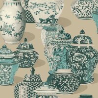 Vliestapete Greige botanische Eijffinger Magnifique...