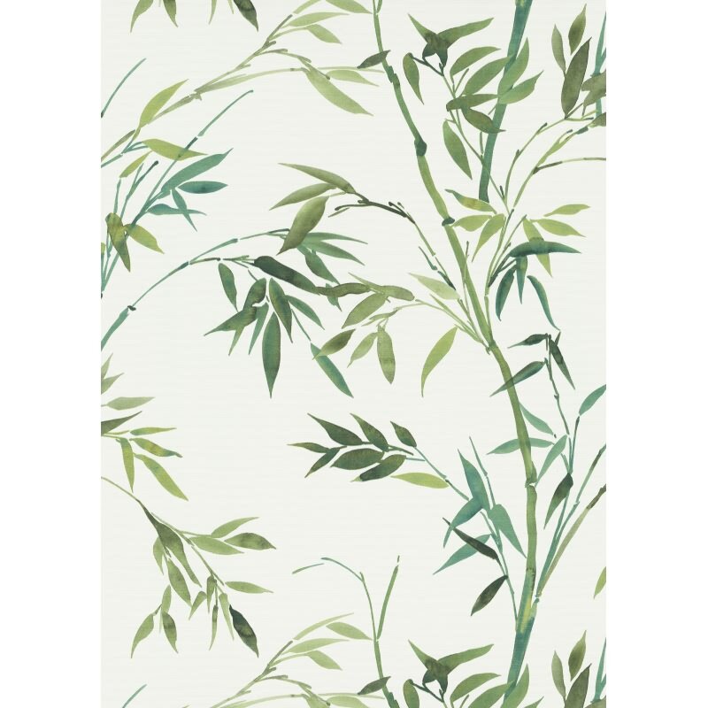 Vinyltapete Grün-Weiß fernöstliche Eleganz Erismann Martinique (KG-177681)