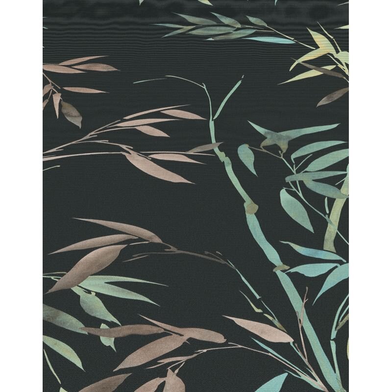 Vinyltapete Anthrazit-Grün moderne Dschungel Erismann Martinique (KG-177683)