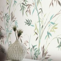 Vinyltapete Gr&uuml;n-Wei&szlig; asiatische Ruhe Erismann...