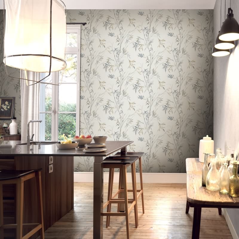 Vinyltapete Grau-Beige subtile Natur Erismann Martinique (KG-177685)