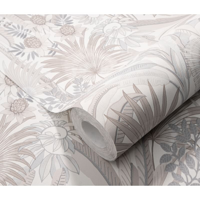 Vinyltapete Greige botanische Blüten Erismann Martinique (KG-177686)