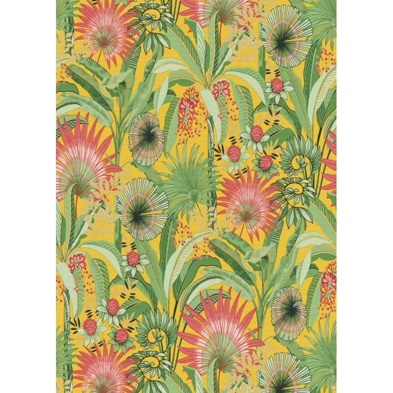 Vinyltapete Gelb-Grün-Rot vibrante Natur Erismann Martinique (KG-177689)