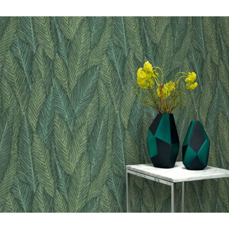 Vinyltapete Grün tiefe Dschungel-Botschaft Erismann Martinique (KG-177690)