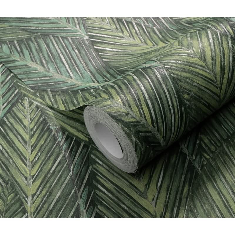 Vinyltapete Grün tiefe Dschungel-Botschaft Erismann Martinique (KG-177690)