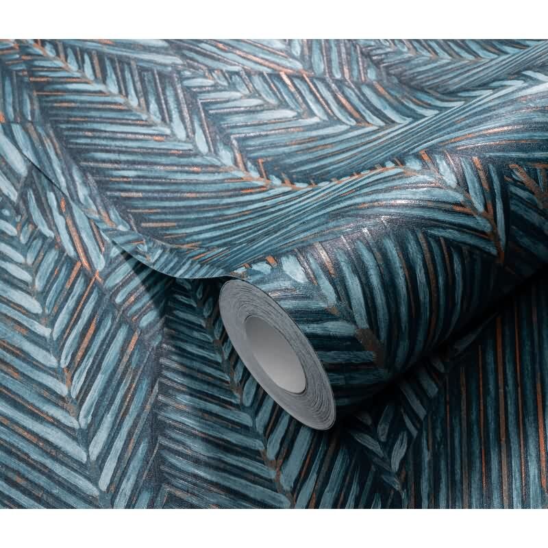 Vinyltapete Türkis-Grün exotische Ruhe Erismann Martinique (KG-177692)