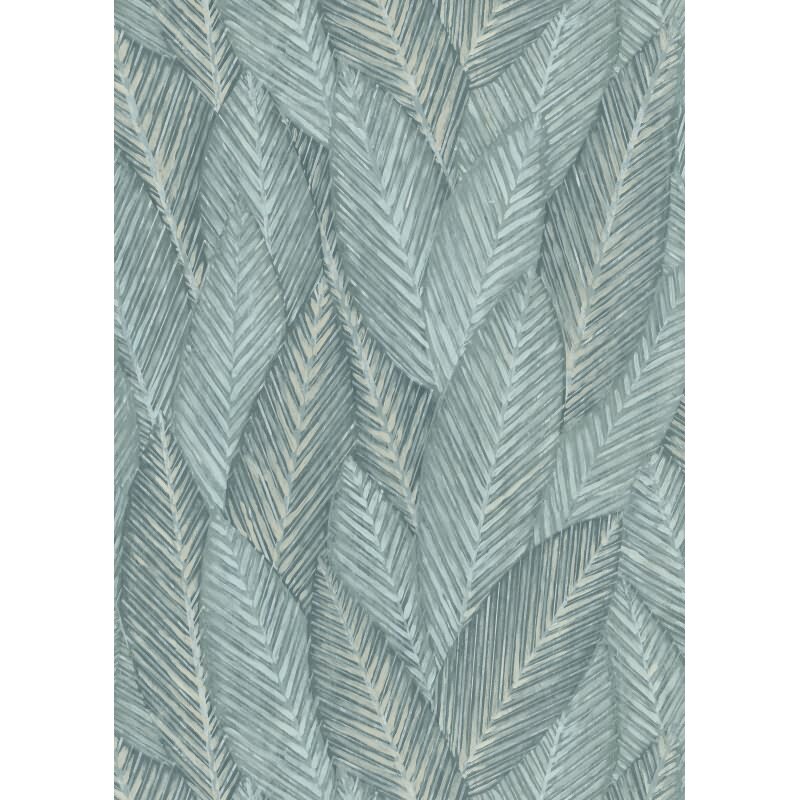 Vinyltapete Grün-Weiß zartes Blättermosaik Erismann Martinique (KG-177694)