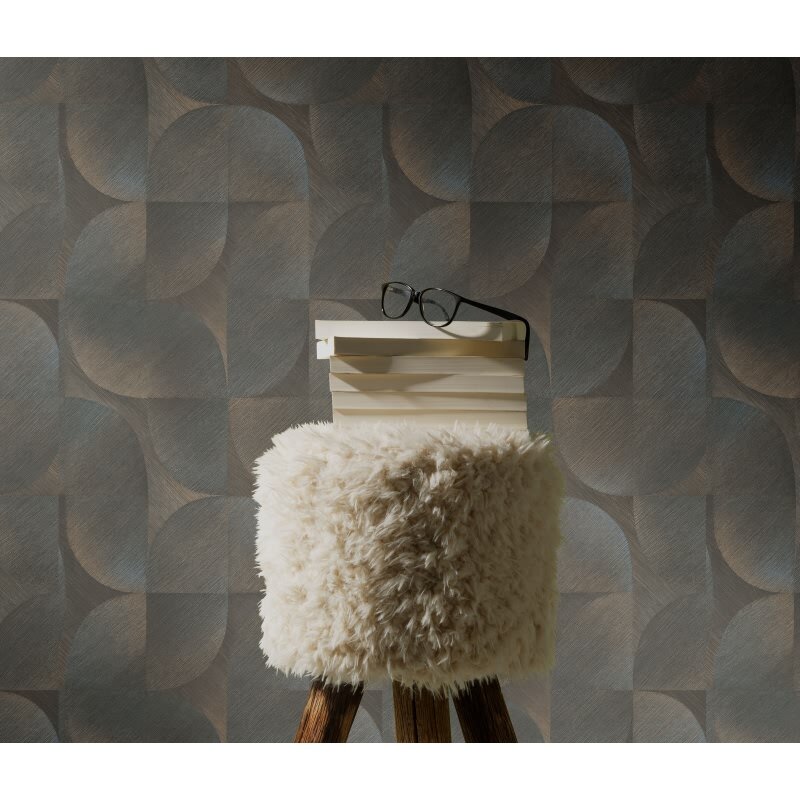 Vinyltapete Braun-Anthrazit getupftes Elegante Erismann Martinique (KG-177696)