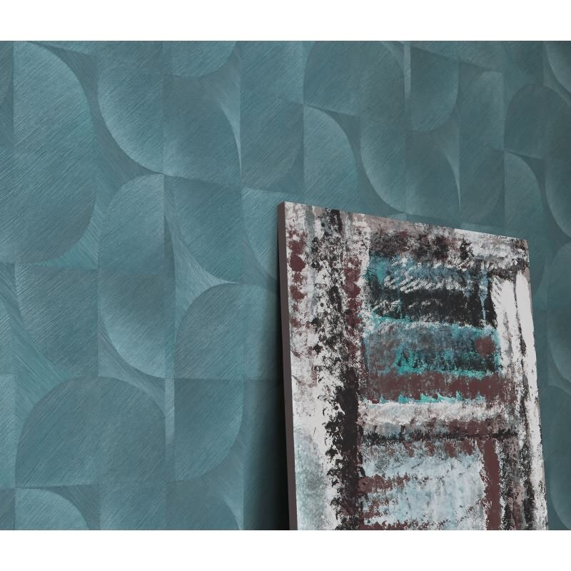 Vinyltapete Türkis mondäne Struktur Erismann Martinique (KG-177697)