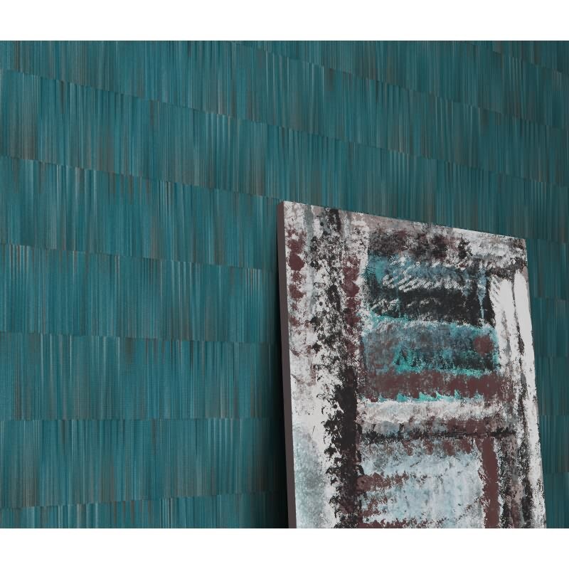 Vinyltapete Türkis Holzoptik tropisch Erismann Martinique (KG-177717)