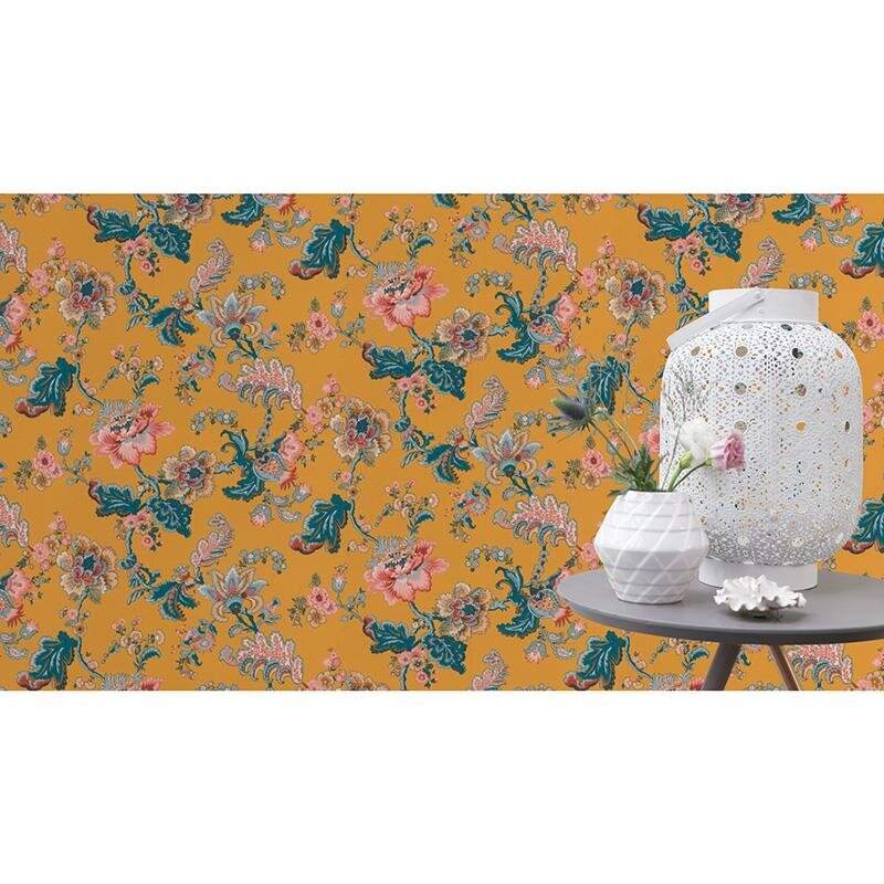 Tapete Blau, Gelb, Vanille, Rosa, Rose Rasch Vliestapete (1039326)