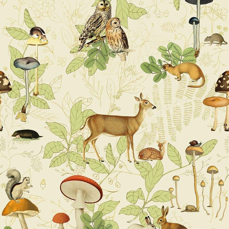 Digitaldruck-Tapete Beige, Creme, Braun, Grün Studio Onszelf (1039246)