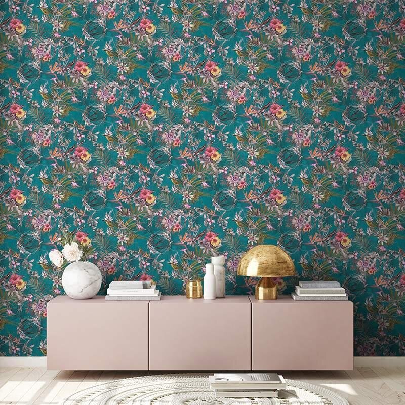 Tapete Blau, Grün, Petrol, Bunt AS-Creation Vliestapete (1038712)