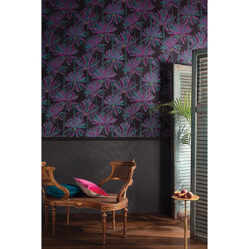 Tapete Schwarz, Anthrazit, Türkis MASUREEL Vliestapete (1038641)