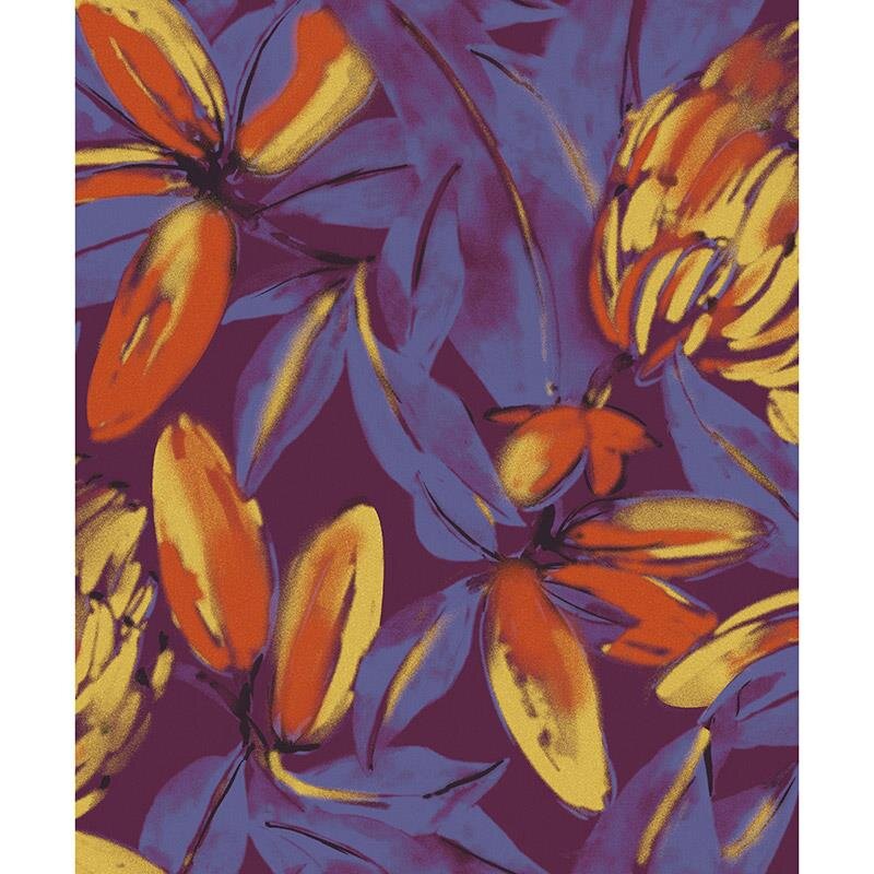 Tapete Blau, Orange, Terrakotta MASUREEL Vliestapete (1038625)