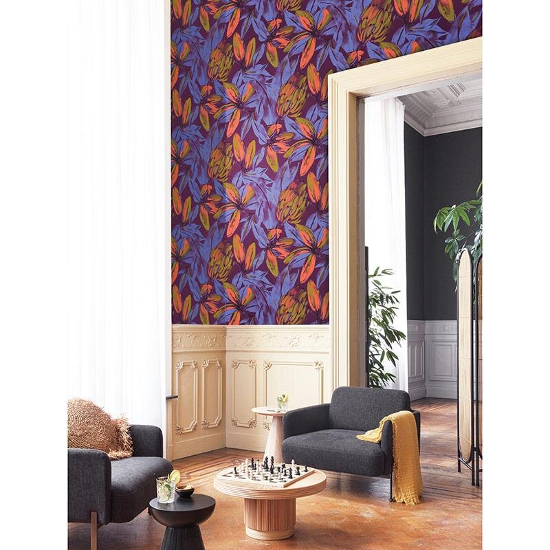 Tapete Blau, Orange, Terrakotta MASUREEL Vliestapete (1038625)