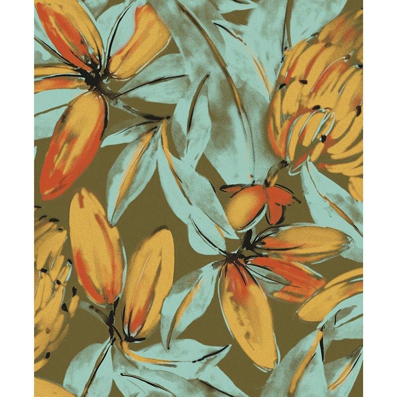 Tapete Blau, Braun MASUREEL Vliestapete (1038623)