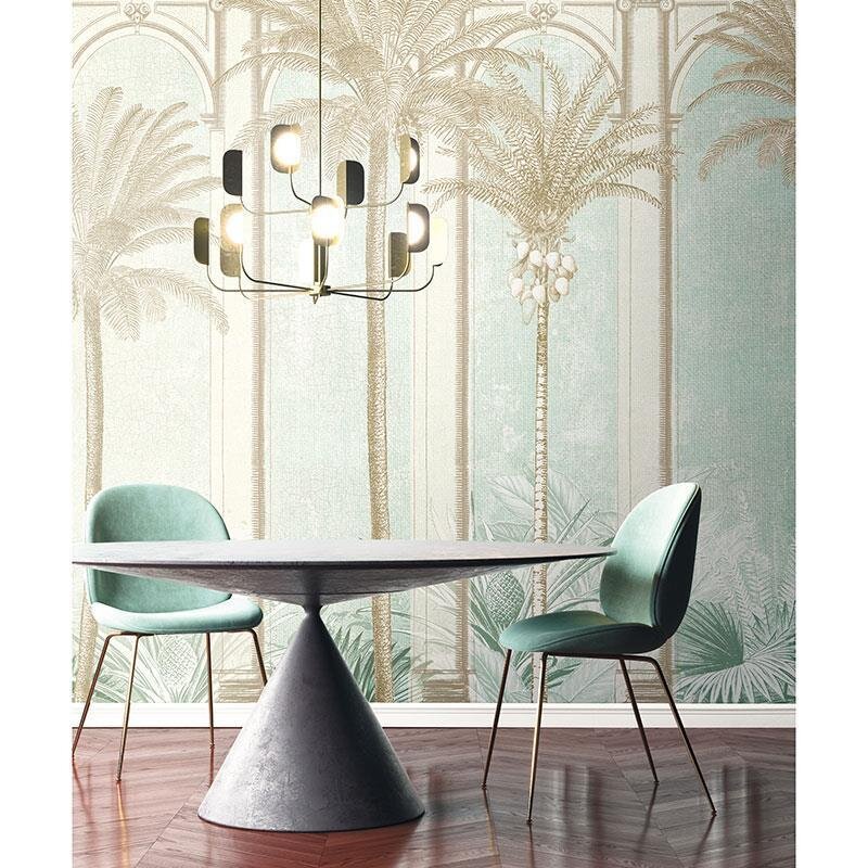 Digitaldruck-Tapete Beige, Creme, Türkis MASUREEL (1038599)