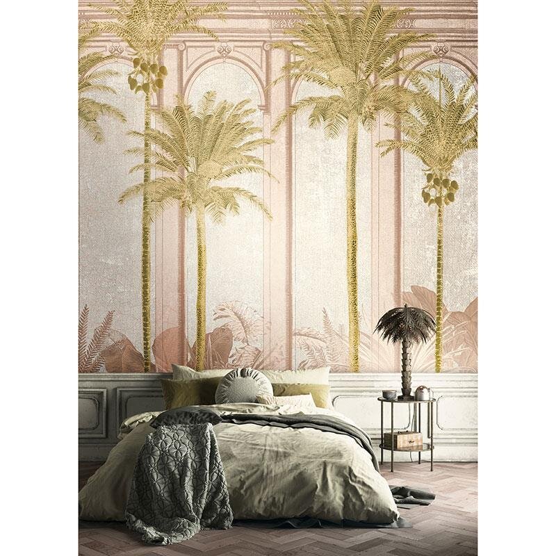 Digitaldruck-Tapete Grün, Rosa, Rose MASUREEL (1038595)