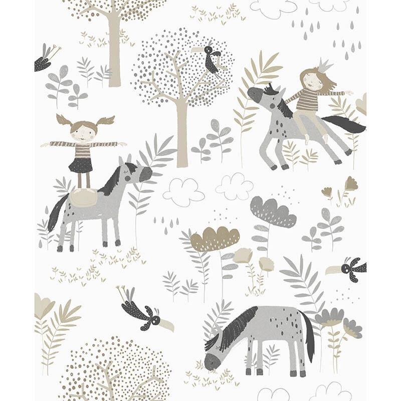 Tapete Beige, Creme, Grau, Silber MASUREEL Vliestapete (1038396)