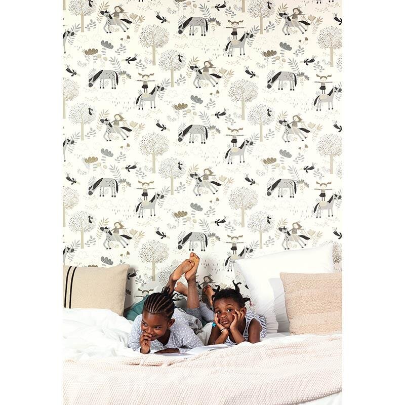 Tapete Beige, Creme, Grau, Silber MASUREEL Vliestapete (1038396)