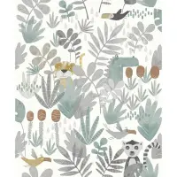 Tapete Grau, Silber, Gr&uuml;n MASUREEL Vliestapete...