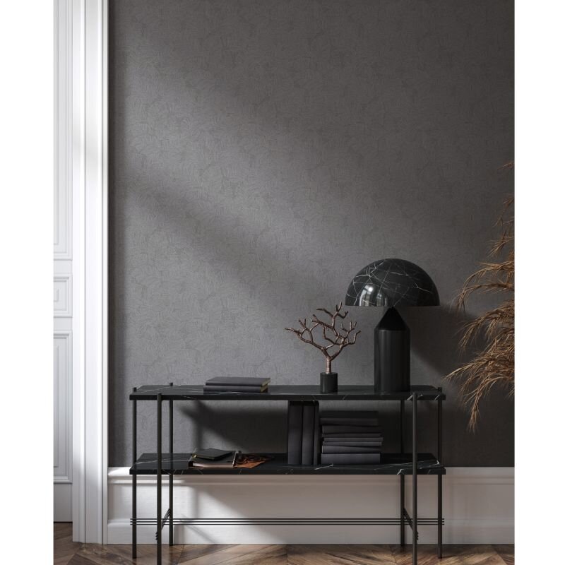 Vliestapete Floral Modern, Natur, Romantisch in Anthrazit Marburg für Wohnzimmer, Schlafzimmer, Küche, Lounge, Objekt