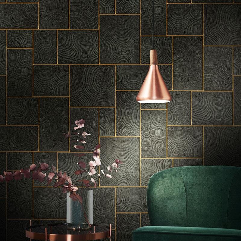 Tapete Schwarz, Anthrazit Marburg Vliestapete (1038030)