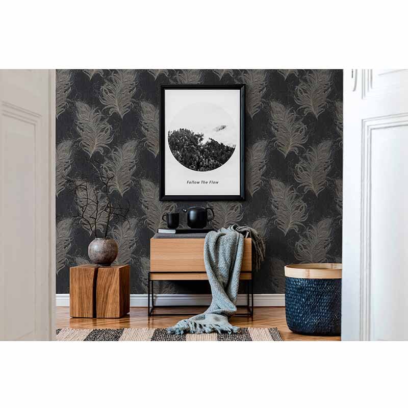 Tapete Schwarz, Anthrazit livingwalls Vliestapete (1037725)