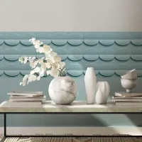 Bord&uuml;re Blau, T&uuml;rkis Marburg Vlies (1044192)