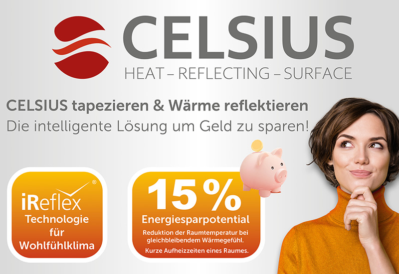 Heizkosten sparen mit der wärmereflektierenden Tapete CELSIUS von Marburg