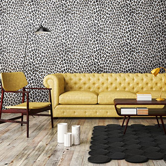 Schwarz weiße Animal Print Tapete