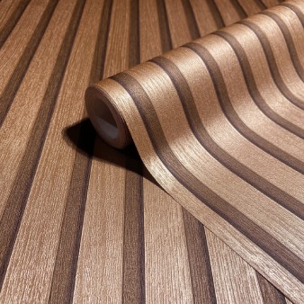 Tapete Holzpaneele Metallic Bronze Kupfer